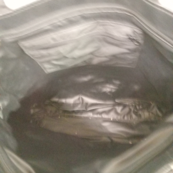 Woven Tapestry Tote Shoulder Bag Genuine Leather Trim Dog Pattern Weekend - Picture 6 of 8